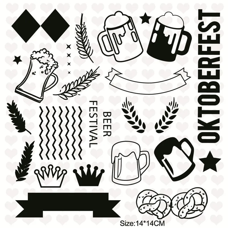 

InLoveArts 14*14cm Oktoberfest Beer Festival Clear Stamps Scrapbooking New 2019 Album Embossing Silicone DIY Craft Clear Stamps