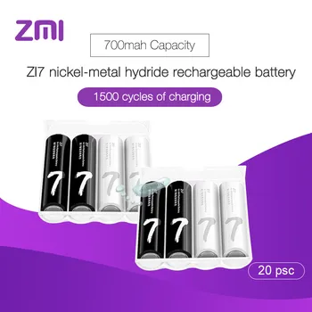 

20pcs/lot Xiaomi Rechargeable Battery AAA 700mAh 1.2V Ni-MH ZMI ZI7 Power Bank Battery Pack For Remote Control Car Toys