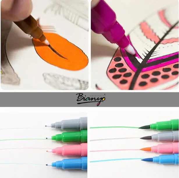 Превосходное 12 Цветов двойной акварель кисти маркер Цветной Pen Set для Книги по искусству ist краски школьные эскиз рисунок фломастерами товары для рукоделия