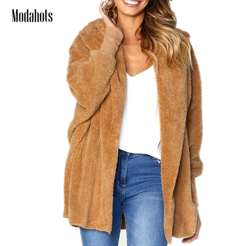 2018 Faux Fur Coat Women Autumn Winter Warm Soft Stand