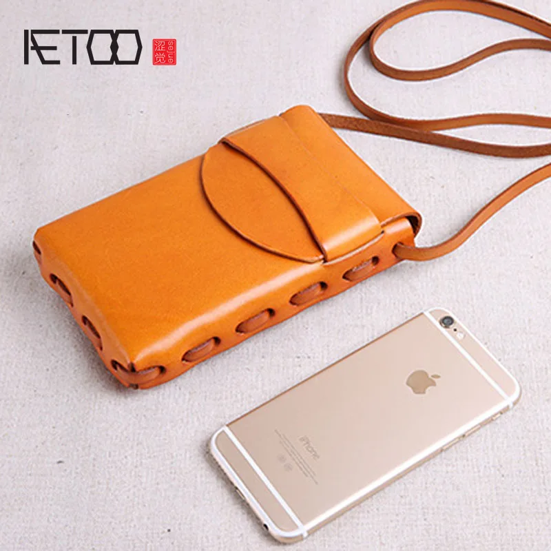 

AETOO New original handmade leather mobile phone bag mini female bag small bag top layer leather Messenger bag