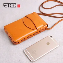 AETOO New original handmade leather mobile phone bag mini female bag small bag top layer leather Messenger bag