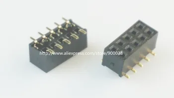 

100pcs 2x5 P 10 Pin 2.0 mm Pin Header Female Dual row SMT PCB surface Mount SMD reflow solderable locating post (peg)