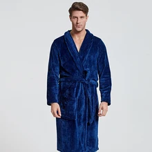 Большие размеры, мужской халат, фланелевая одежда для сна, одежда для сна с длинными рукавами, Зимний толстый теплый Халат банный халат, домашняя одежда