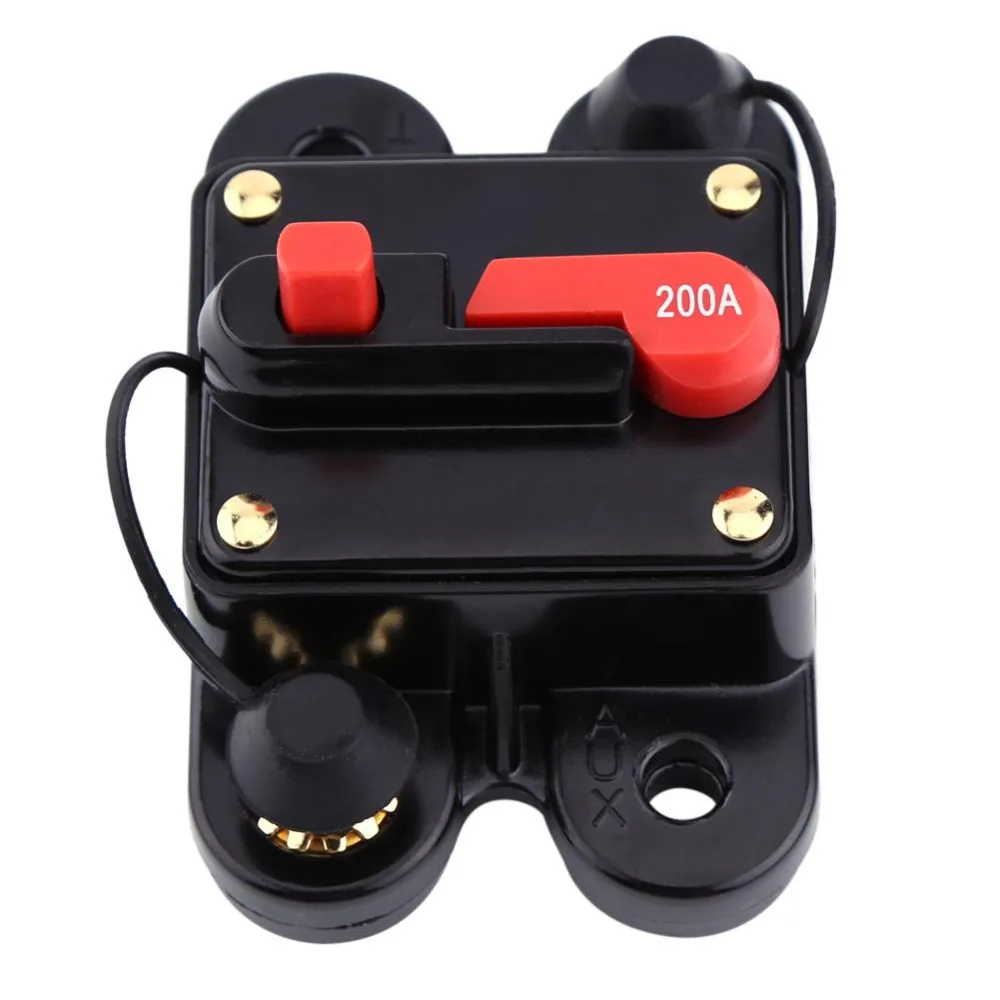 

Audio Rresettable Fuse Electric Disconnector 200A DC12V Car Breaker Convenient Circuit Breaker for Car Marine Boat Bike Stereo