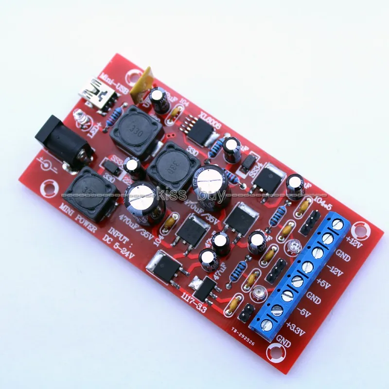 

USB Boost DC 5-24V 19V to dual power +12V,-12V +5V -5V +3.3V Linear Regulator Module FOR DDS Function Signal Generator Module