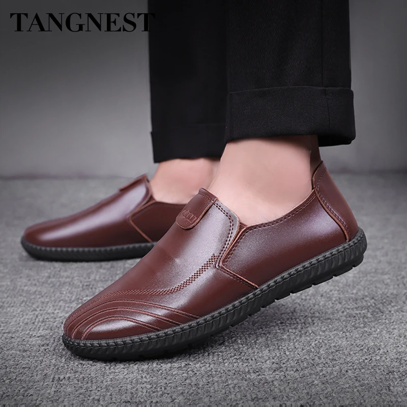 

Tangnest Men Dress Shoes Slip On Spring Autumn Casual Shoes Fashion Plus Size Outsides Comfortable Shoes 39-44 XMR3009