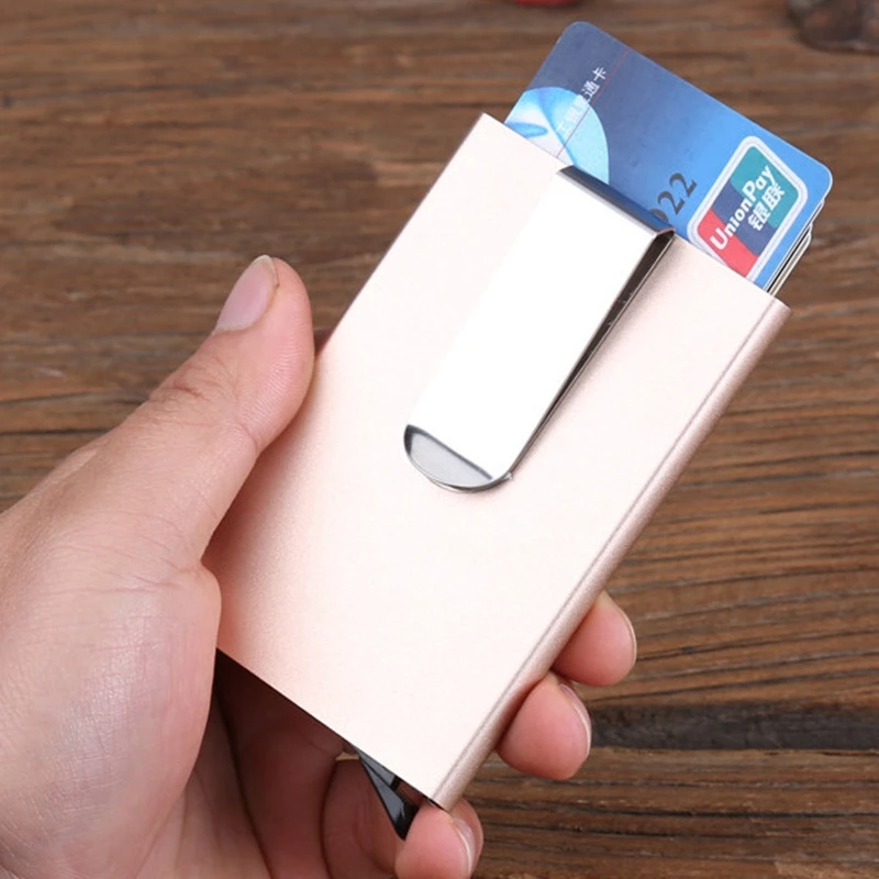 Противоугонный держатель для банковских карт Rfid с клипсой денег металлический