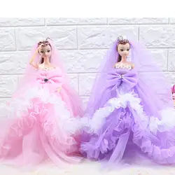 30 см Мода свадебное платье клейкая кукла красивая девушка торт украшения милые игрушки Фигурки игрушечные лошадки для девочек
