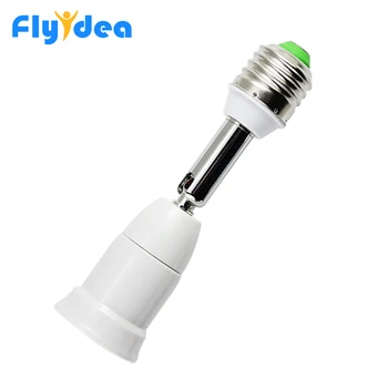 

New Flexible E27 to E27 LED Lamp base Bulb Socket PC+ aluminum White With 10CM Extension Light Holder Converters