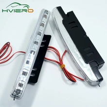 1Pcs Hviero Auto Durable Car Daytime Running Light 8 LED DRL Daylight Super White DC 12V Head Lamp Parking Fog Lights