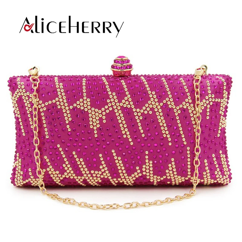 

Luxury Designer Diamond Crystal Golden Silver Red Orange Women Wedding Bridal Party Day Clutches Prom Shoulder Bag