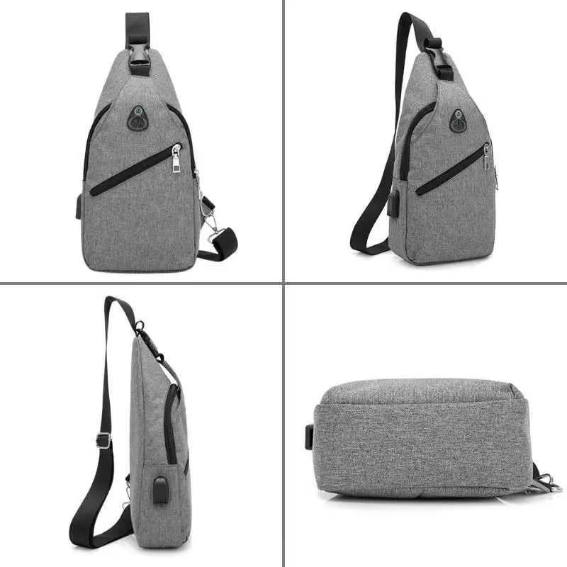 Мужская нейлоновая нагрудная сумка с одним плечевым ремнем, сумка для путешествий, USB зарядка, сумки через плечо для женщин, слинг, сумка для улицы, Mochila