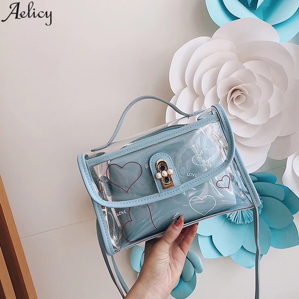 Aelicy Женская модная прозрачная сумка мессенджер для девочек Дамская