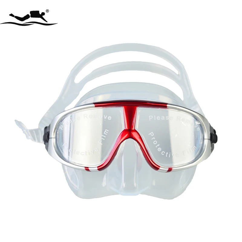 LayaTone маска для дайвинга стекло es Дайвинг для взрослых закаленное стекло объектив Freedive подводное плавание Плавание Подводная охота подводная рыбалка - Цвет: Бургундия
