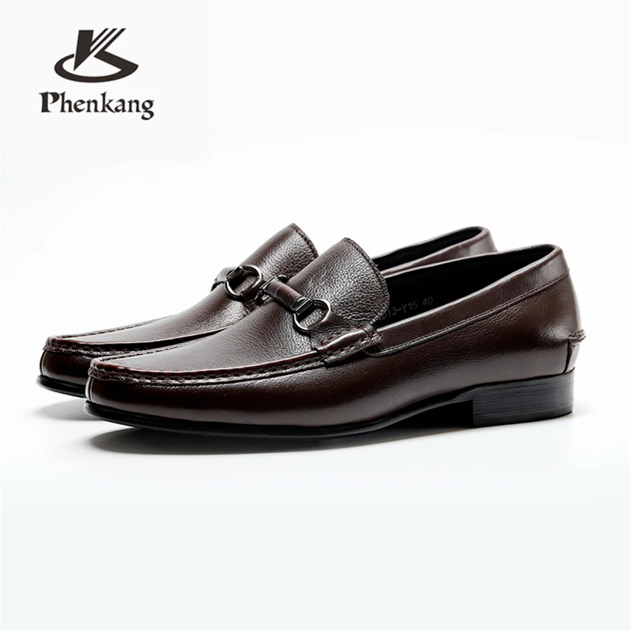 

Men Genuine leather brogue Business Wedding banquet shoes mens casual flats shoes vintage handmade oxford shoes for men black