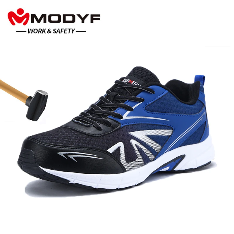 MODYF Mens Steel Toe Safety Work Shoes For Men Lightweight Breathable