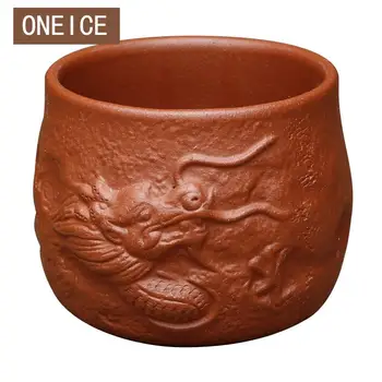 

Yixing Zisha Cup Ming Special Ore Zhu Mud Dragon Relief Huge 100cc