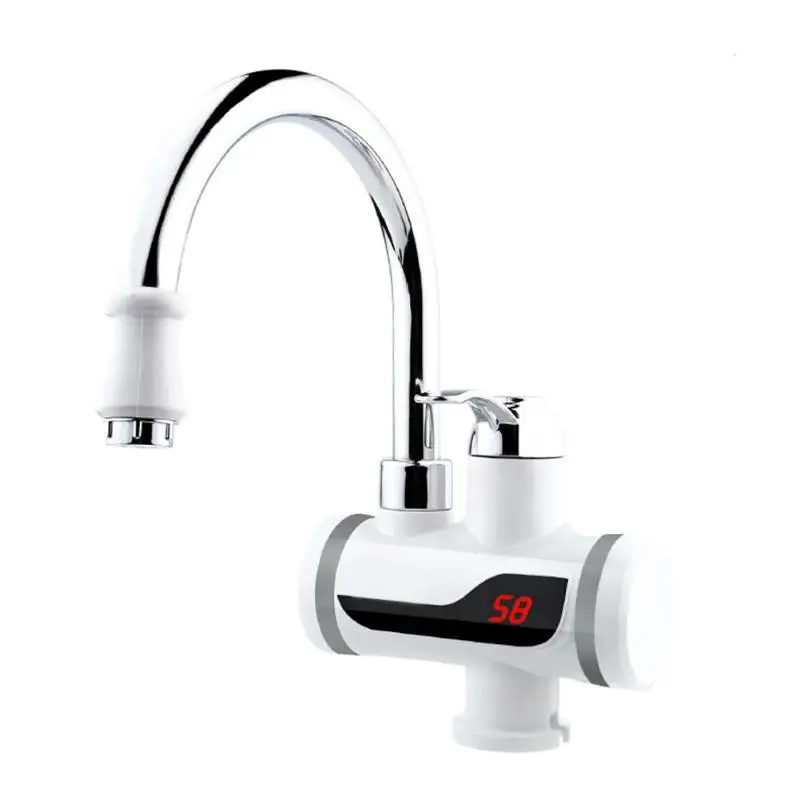 

220V Digital Display Electric Water Heater Tap Kitchen Instant Hot Water Faucet Heater Cold Heating Faucet Tankless Instantaneou