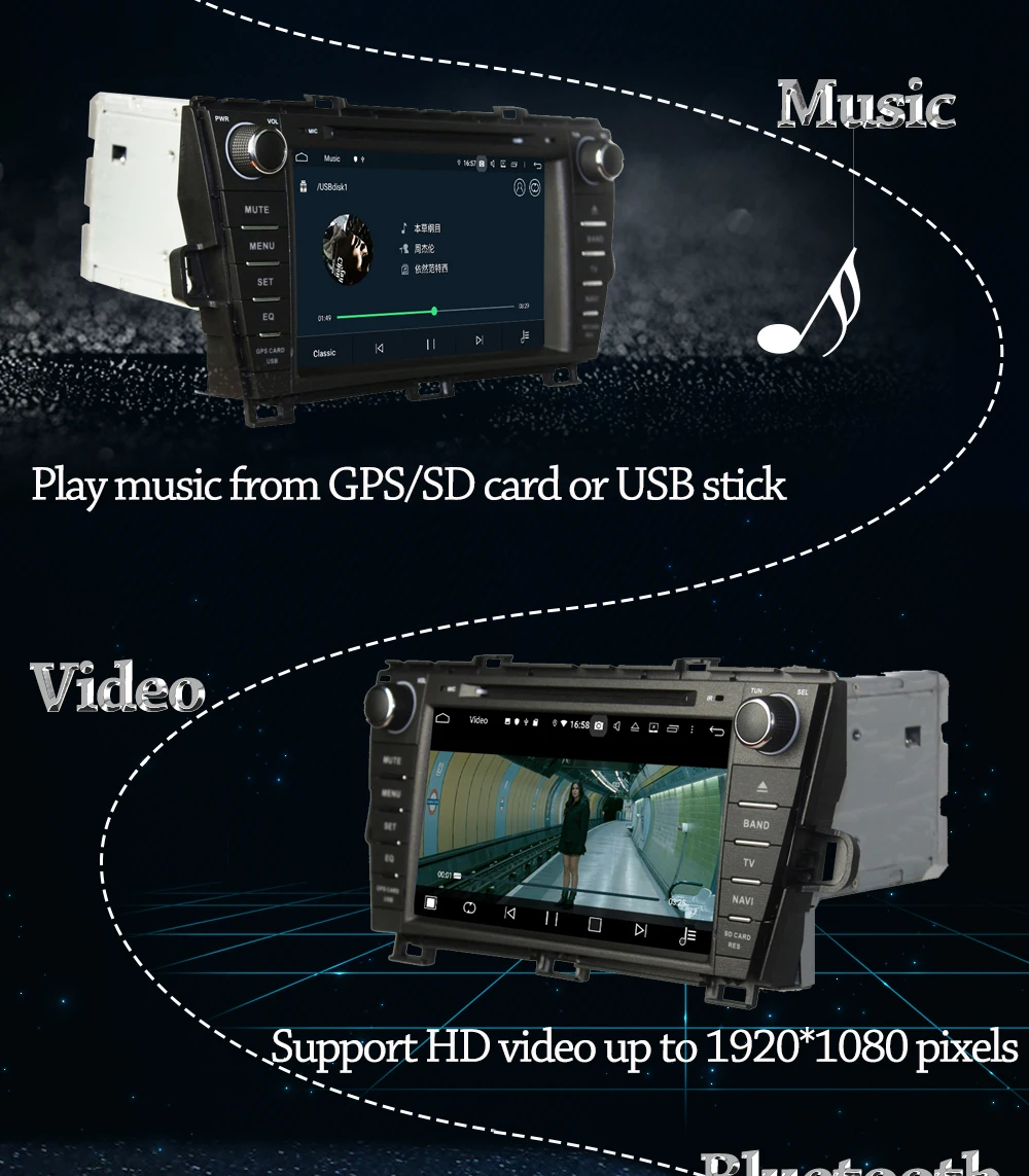 Flash Deal 8" Owtosin Car Radio Multimedia Video Player Navigation GPS Android 9.0 For Toyota Prius 2009 2010 2011 2012-2015 Car 4GB RAM 3