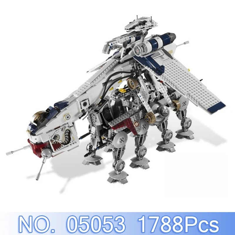 

Lepin 05053 1788Pcs Star Wars Figures Republic Dropship With AT-OT Walker Model Building Blocks Bricks Compatible Legoing 10195