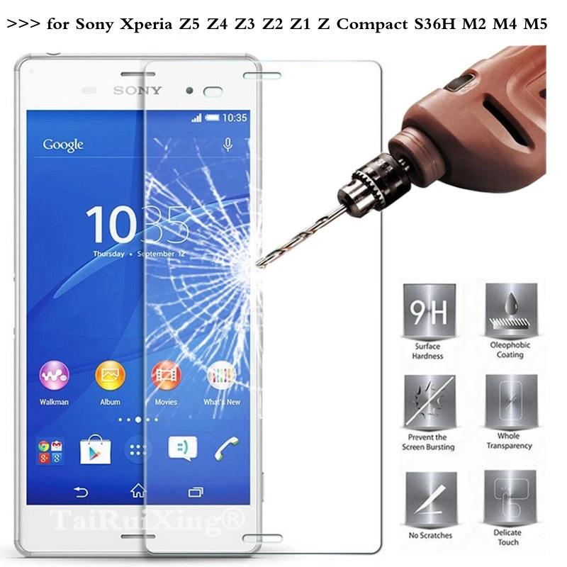 2.5D 0 26 мм 9H Закаленное стекло протектор экрана для Sony Xperia Z5 Z4 Z3 Z2 Z1 Z Compact S36H M2 M4 M5
