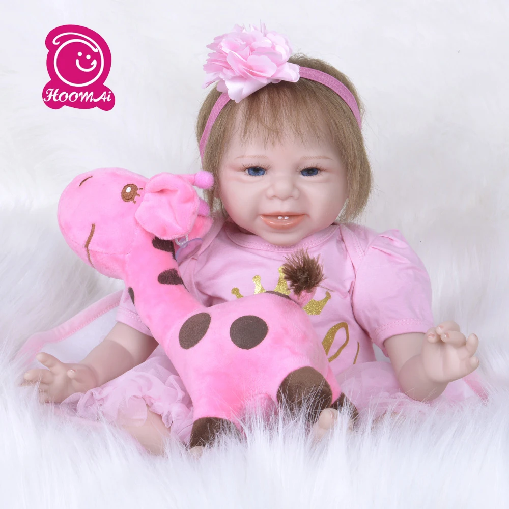 Тканевая силиконовая кукла Bebe Reborn 22 дюйма Реалистичная Коллекционная Кукла