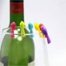 6 pcs copos de vinho beber e conjunto tag, o green food grade pássaros Encantadores marcadores de vidro Vidro conjunto tag Nenhuma Caixa de Varejo