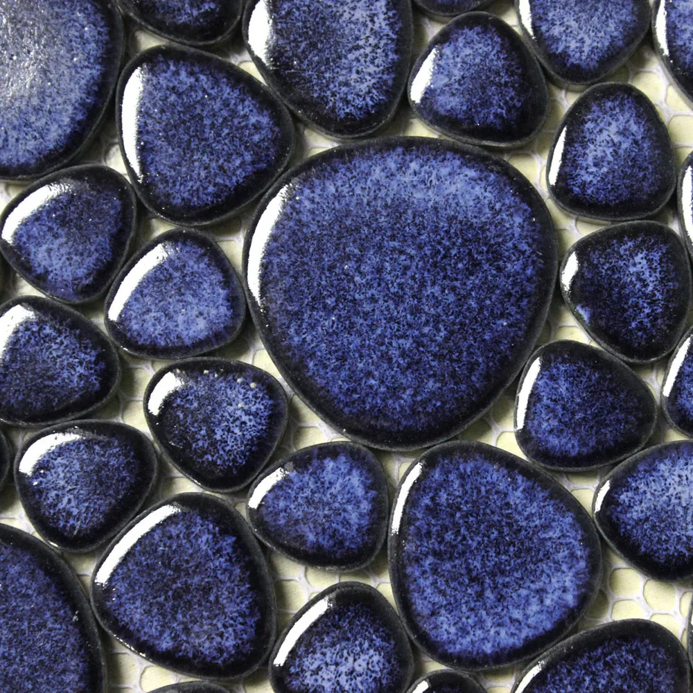 Mosaics Glazed Porcelain Ceramic Pebble Floor Blue Tiles Backsplash Kitchen Ideas Bathroom Shower Tub Wall Designs 12x12 Sheets Tub Tray Sheet Metal Beading Machinesheets Contracting Aliexpress