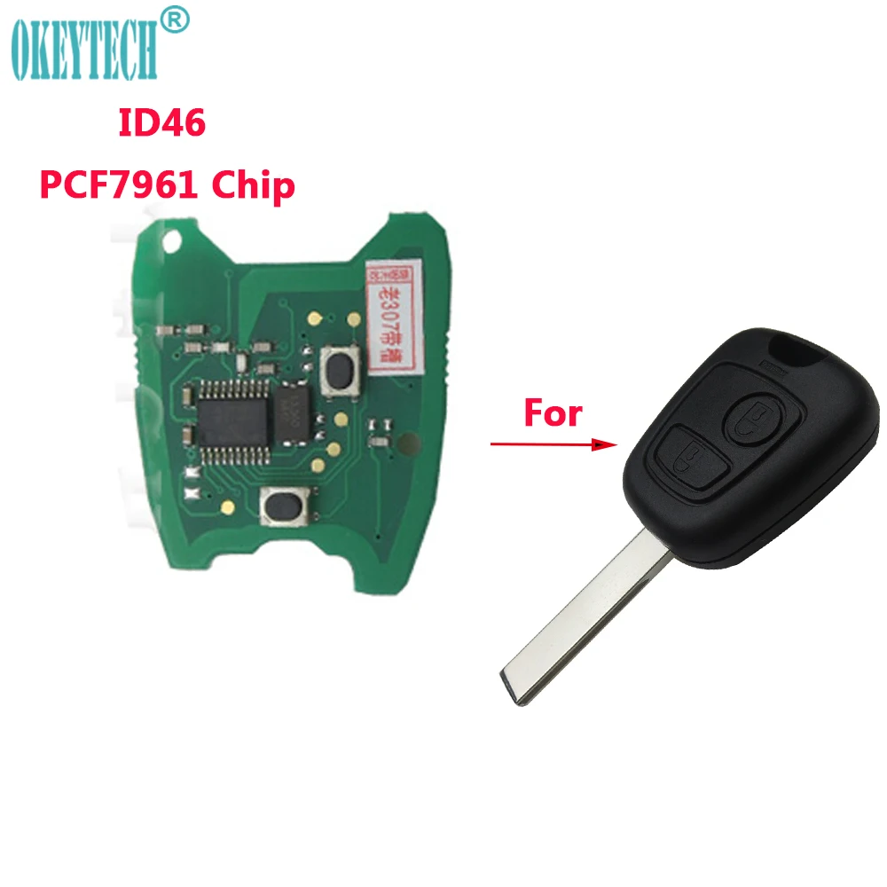 OkeyTech 2 кнопки дистанционного ключа FOB печатная плата ID46 PCF7961 Электрический чип для