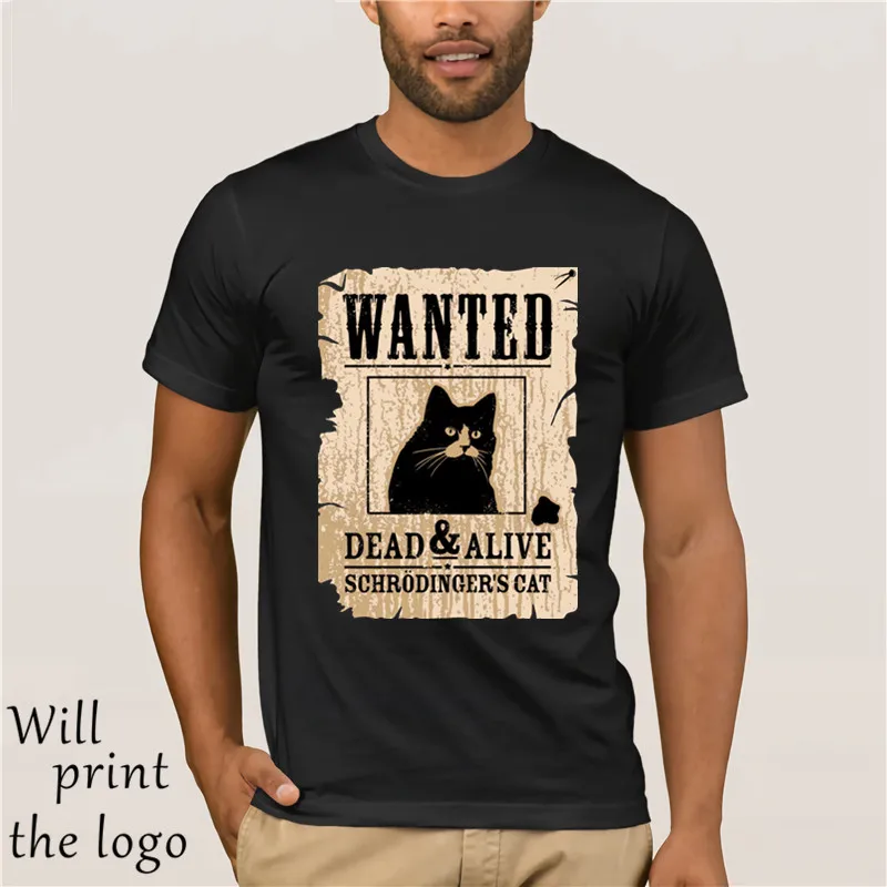 Черная футболка-забавная футболка с надписью Science Schrodinger's Cat Dead Or Alive крутая