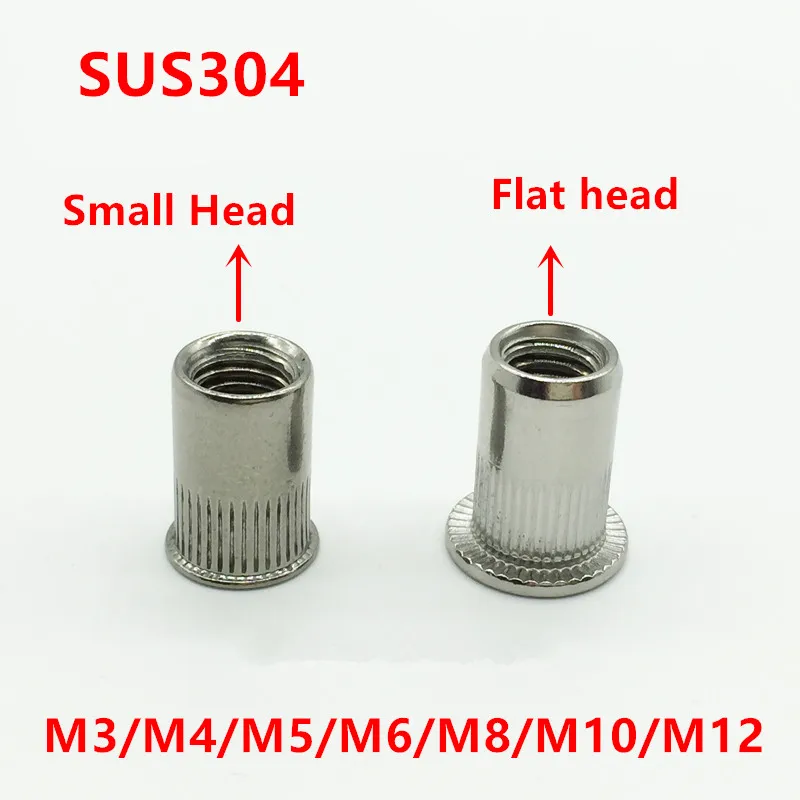 Threaded Inserts Rivet Nuts M3 M4 M5 M6 M8 M10 M12 A2 304 Stainless Steel 