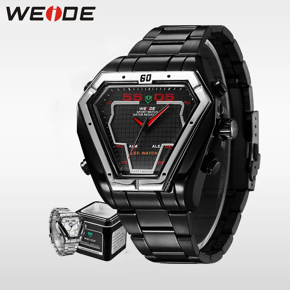 

WEIDE luxury Sport Digital Watch Men Luxury Brand Quality Quartz Watches Stainless Steel Army Military Relogios Masculino WH1102