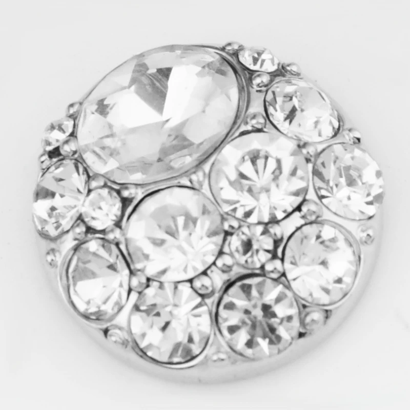 

MG871 White crystal 18mm Metal snap button DIY bracelet