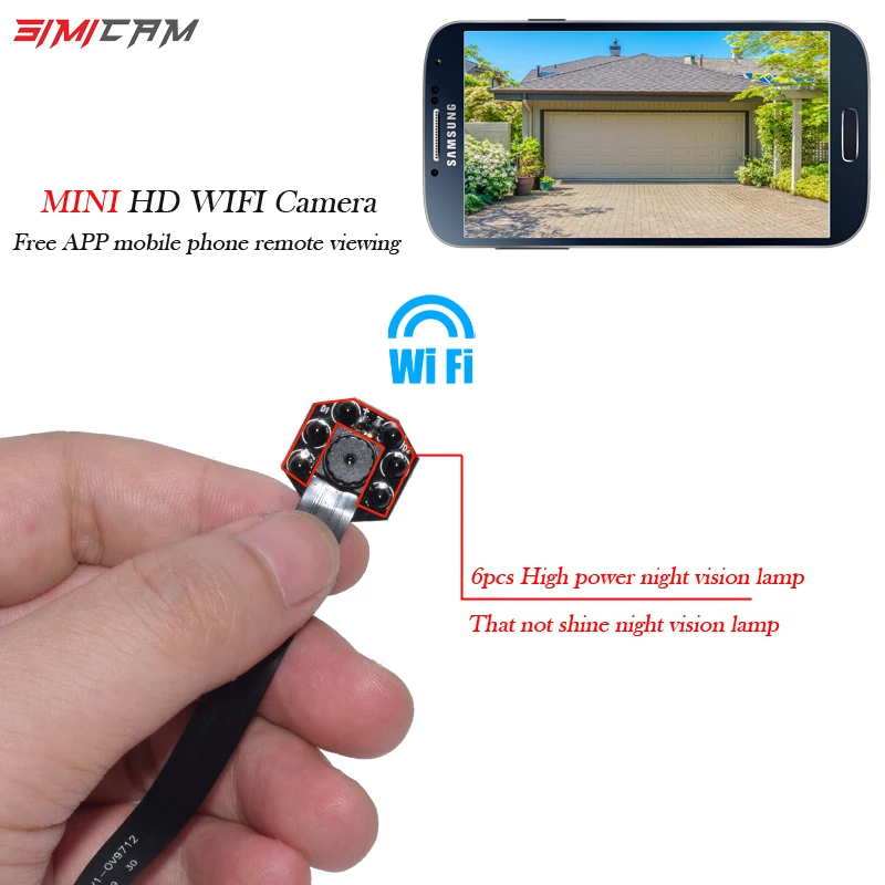 HD мини wifi камера P2P Карманная DIY беспроводной модуль камеры DV видеокамера ночного