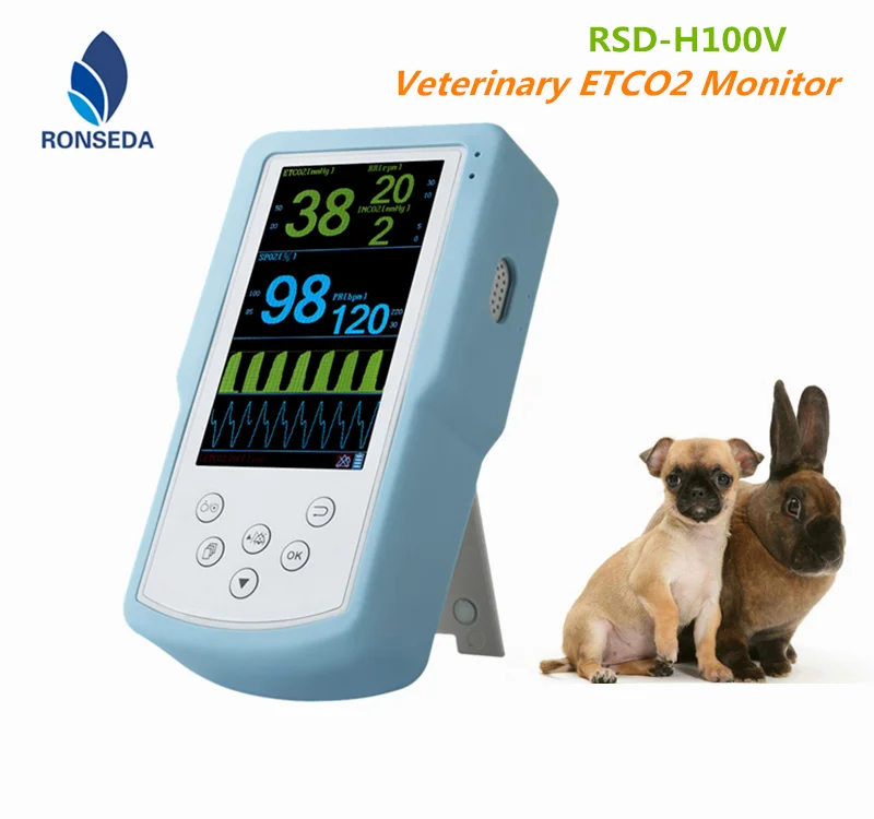 Ветеринарный побочный Capnography/ETCO2 монитор RSD-H100V для кошек/собак и других животных, Лучшая цена, быстрая