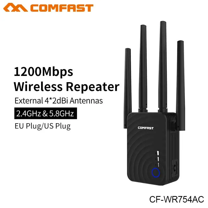 

Comfast CF-WR754AC 1200Mbps Home Wireless Router Wifi 4*2dbi Repeater 5Ghz Long Wifi Range Extender Booster Antenna Amplifier