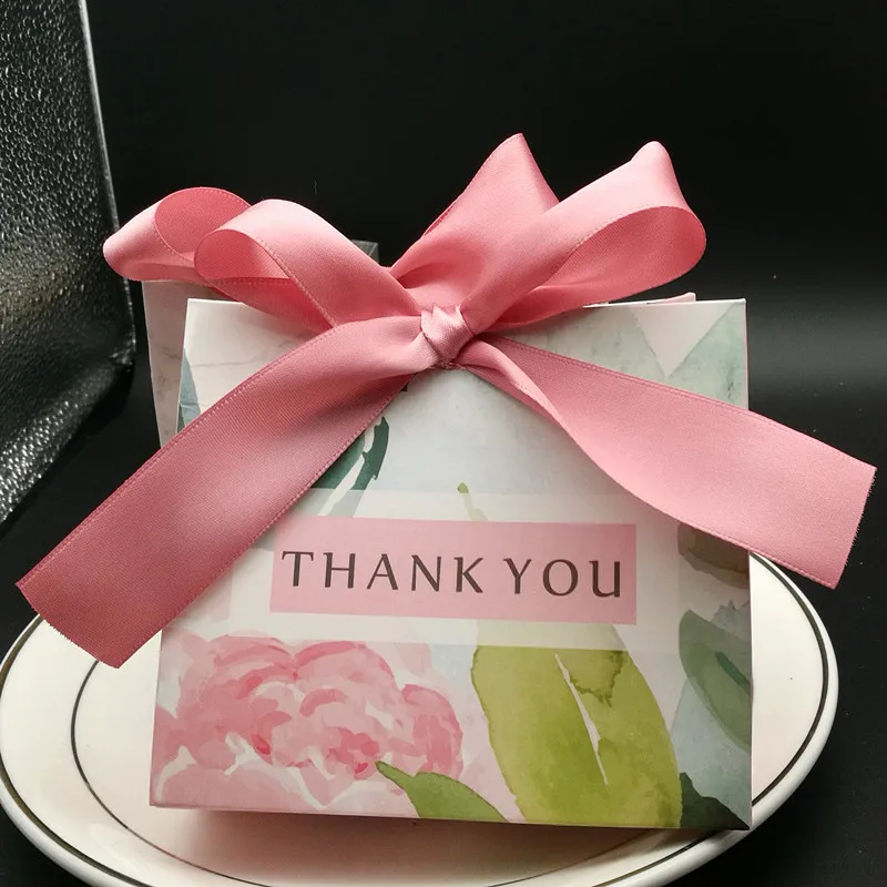 25Pcs Thank You Printed Candy Bag Box for Party Table Decoration/Event Party Supplies/Wedding Favours Gift Boxes