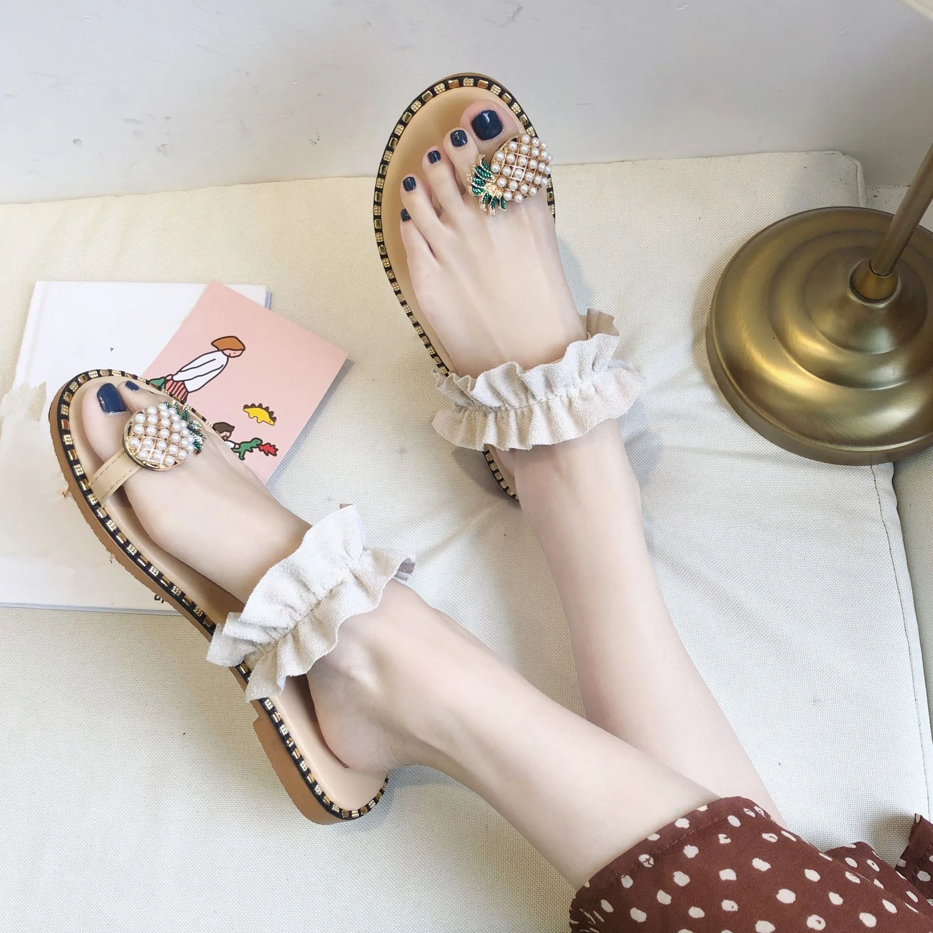 Shoes Women Sandals Flip Flops Slippers Flats Shoes String Bead Summer Fashion Wedges Woman Slides Pineapple Lady Casual Female Shoes Women Sandals Flip Flops Slippers Flats Shoes String Bead Summer Fashion Wedges Woman Slides Pineapple Lady Casual Female