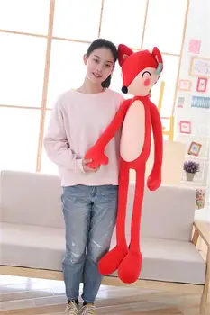 

big plush red fox toy stuffed long beauty fox pillow doll gift about 120cm