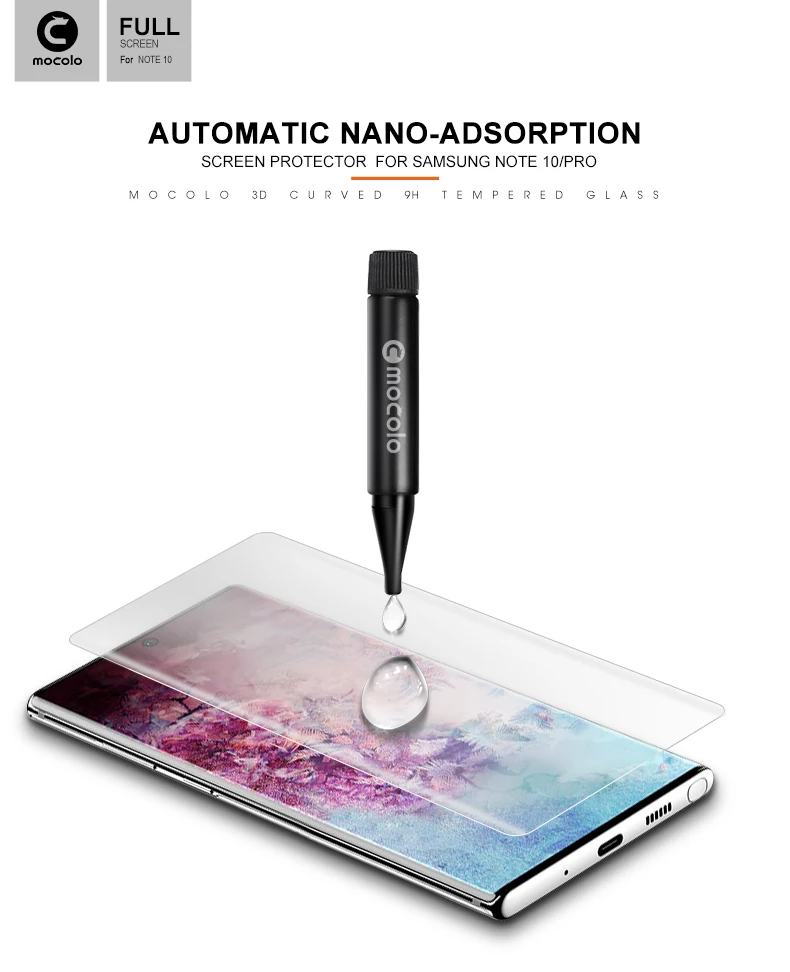 Чувствительная УФ-лампа Mocolo, жидкое стекло с полным клеем для samsung Galaxy Note 10 PLUS, защитная пленка из закаленного стекла для Note 10