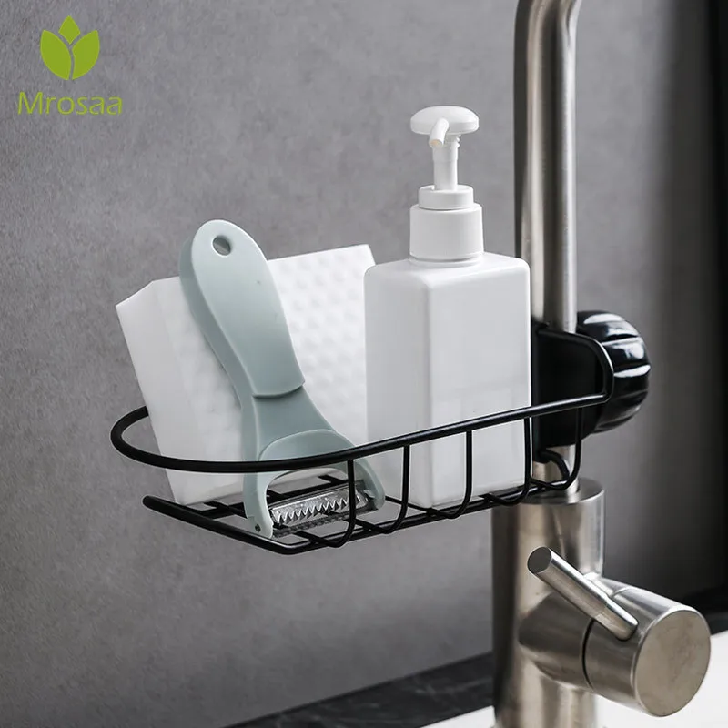 

Drain Rack Adjustable Sink Hanging Storage Rack Holder Hollow Out Faucet Clip Shelf Cloth Drain Organizer for Kitchen Bathroom