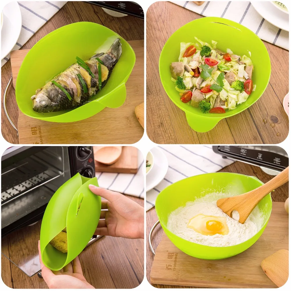

Multifunction Silicone Fish Kettle Microwave Steamer kitchen basket tool,washing vegetables fruit baskets microwave dish cover