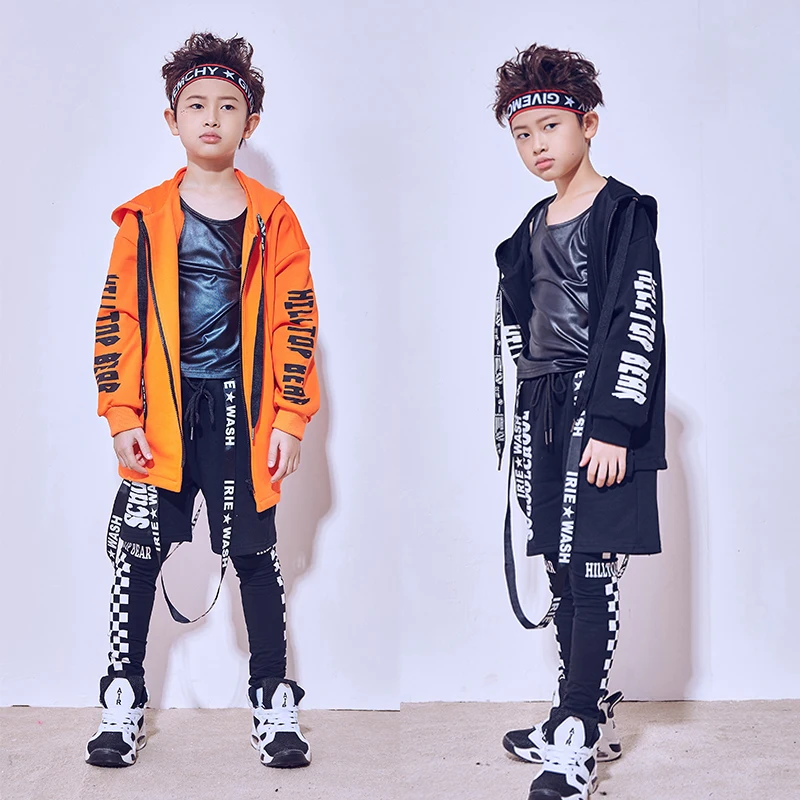 

Fashion Popular Design Glossy Children Performance Wear Boys Jazz Dance Costume Hip Hop Dancing Clothes Stage Outfit DL2473