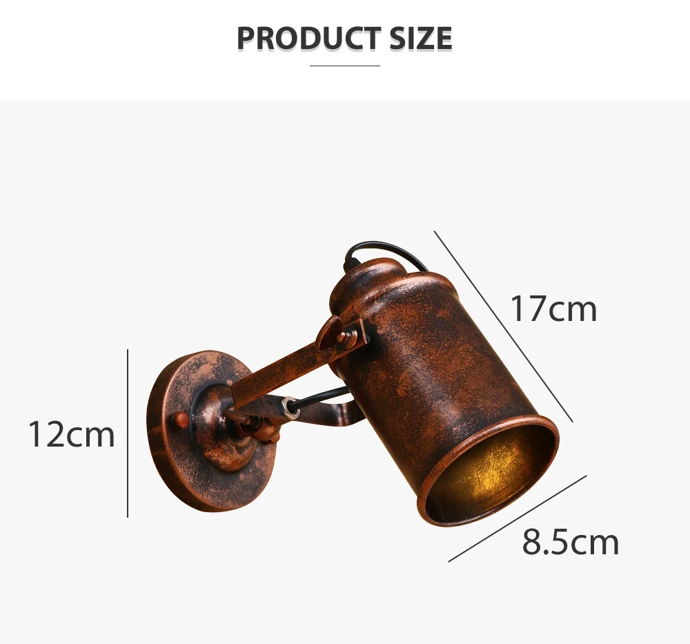 Lâmpada de Parede Industrial do Vintage Decoração para Casa Ferrugem Ajustável Retro Estilo Country Arandela Loft Bar Cafe Luz 4 Luminárias de parede