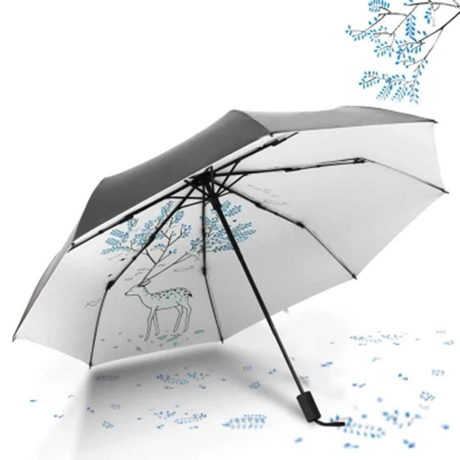 

Elk Anti UV Sunny Umbrella Rain Women Floding Mini Windproof Sun Umbrella Men Kids Girls Parapluie Cute Rain Umbrellas 50CW038