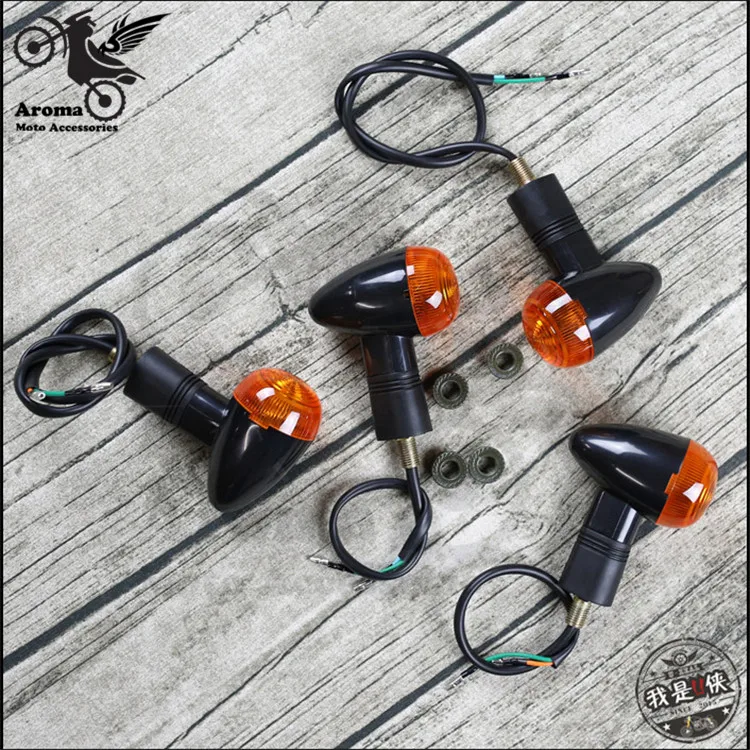 

top quality universal part moto flashers scooter amber blinker retro vintage motorcycle indicator for harley turn signal light