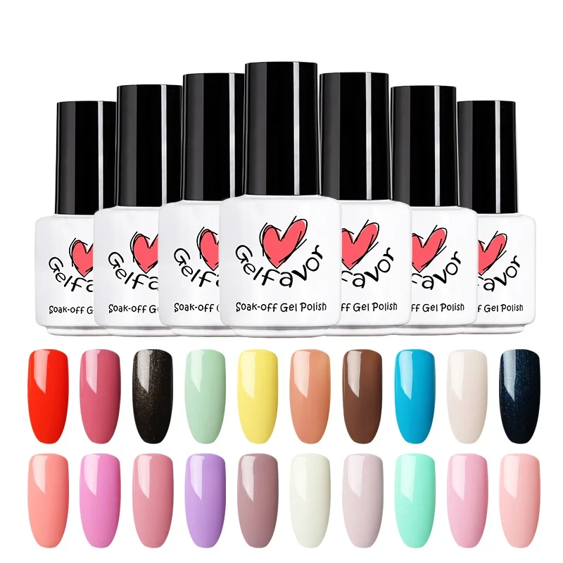 

Gelfavor Free shipping Nail Gel Polish Nail Art Soak Off UV Decoration White Gel Nail Polish Nail stickers For Manicure Design