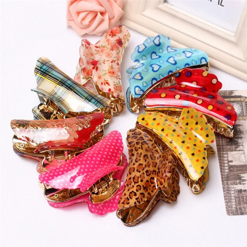 9CM Women Hair Clip Large Size Acrylic Hairpins Colorful Women Hair Crab Hair Claws Women Make UP Washing Tool Hair Accessories