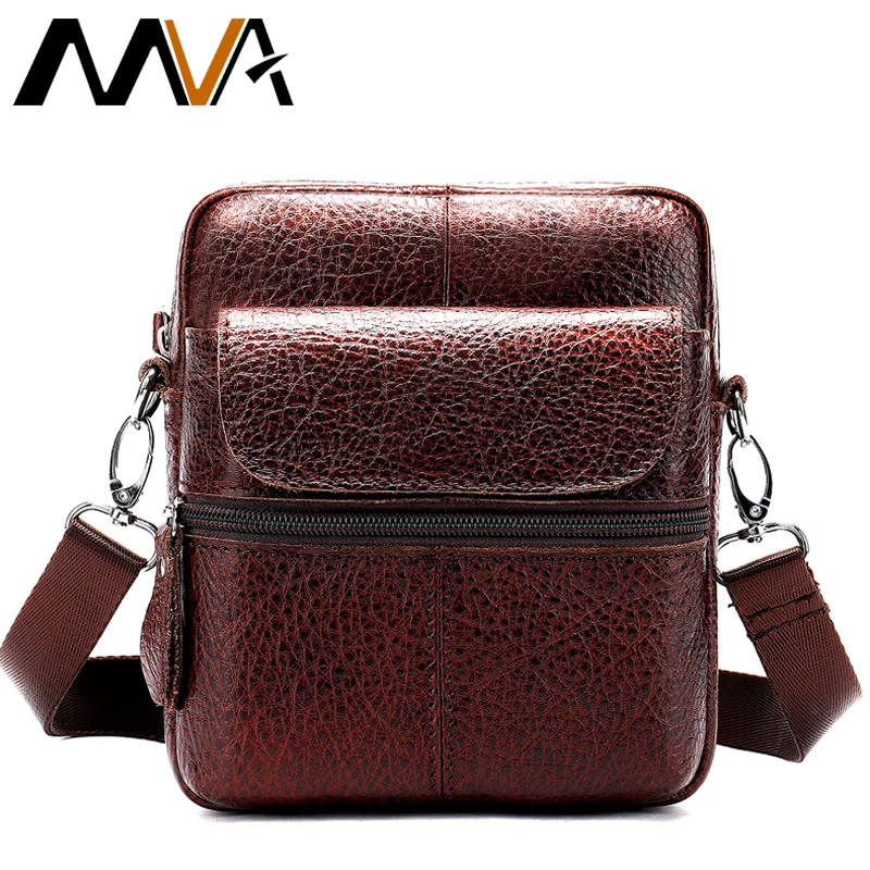 MVA حقيبة ساعي بريد للرجال الكتف جلد طبيعي أكياس رفرف صغيرة الذكور رجل Crossbody أكياس للرجال الجلد الطبيعي حقيبة 8628